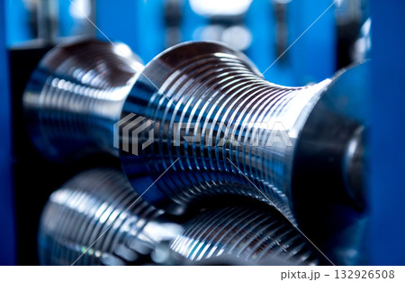 Metal sheet forming machine at the modern metalwork factory. Metal sheet forming machine at the modern metalwork factory. 132926508