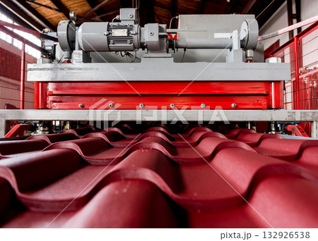 Metal sheet forming machine at the modern metalwork factory. 132926538