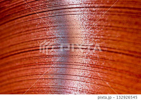 Curved lines of rolled metal are made of sheet steel. 132926545