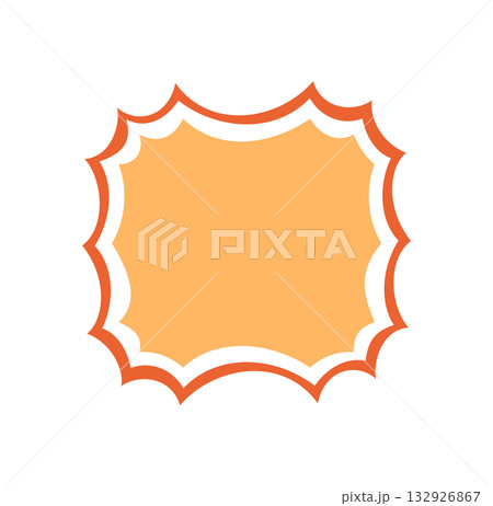 Groovy retro cartoon burst border shape in orange with funky y2k style. Funky frame forms a playful label and background, ideal for pop creative graphic or modern visual projects. Groovy retro cartoon burst border shape in orange with funky y2k style. Funky frame forms a playful label and background, ideal for pop creative graphic or modern visual projects. 132926867