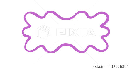 Groovy wavy squiggle outline frame in purple forms a bold retro border. Abstract shape with a playful doodle element, ideal as y2k background or graphic accent for modern creative layouts. Groovy wavy squiggle outline frame in purple forms a bold retro border. Abstract shape with a playful doodle element, ideal as y2k background or graphic accent for modern creative layouts. 132926894