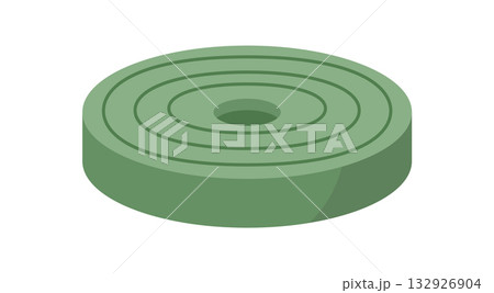 Green barbell weight plate in flat style. Round sport disc designed for gym, fitness, and weightlifting. Essential workout equipment for exercise and bodybuilding. Strong simple symbol, dynamic look, Green barbell weight plate in flat style. Round sport disc designed for gym, fitness, and weightlifting. Essential workout equipment for exercise and bodybuilding. Strong simple symbol, dynamic look, 132926904