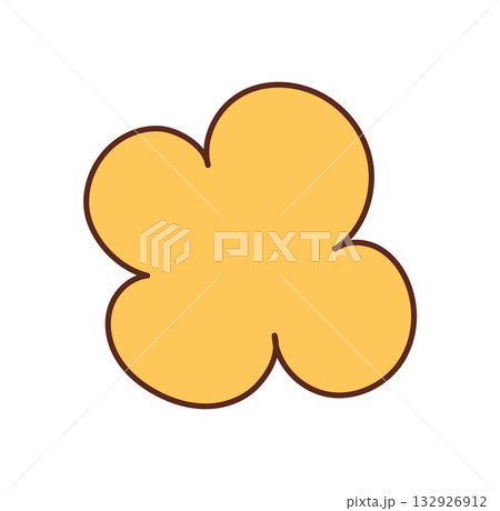 Groovy retro yellow flower in flat funky shape. This pop vintage groovy element stands out with y2k style and bright color, ideal for fun and modern backgrounds. 132926912