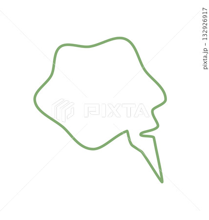 Wavy outlined chat box icon in light green,...のイラスト素材 [132926917] - PIXTA