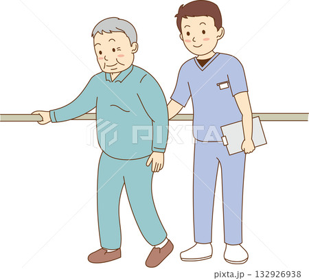 リハビリ/歩行訓練/高齢者 リハビリ/歩行訓練/高齢者 132926938
