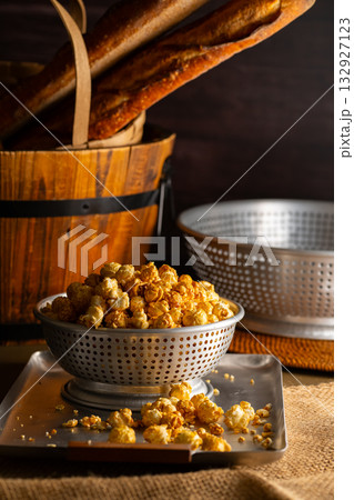 Caramel Popcorn Close-up. Caramel Popcorn Close-up. 132927123