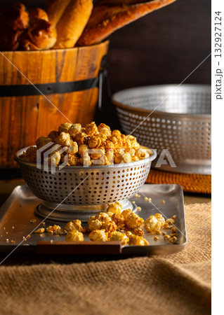 Caramel Popcorn Close-up. Caramel Popcorn Close-up. 132927124