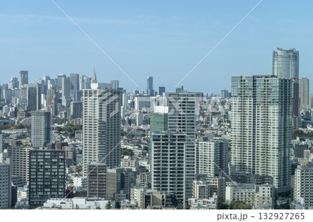 都市風景　晴れた日の新宿・渋谷周辺の街並み 132927265