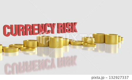 The Currency risk and gold coins for Business concept 3d Rendering. The Currency risk and gold coins for Business concept 3d Rendering. 132927337