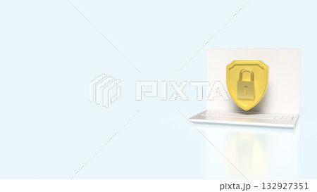 The Gold Shield and note book for Business or security concept 3d Rendering. 132927351