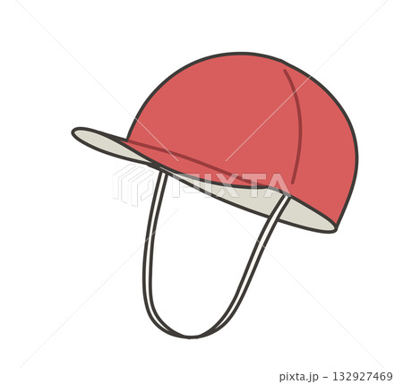 赤白帽（赤い面）のイラスト 132927469