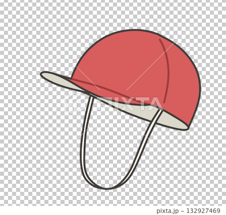 赤白帽（赤い面）のイラスト 132927469