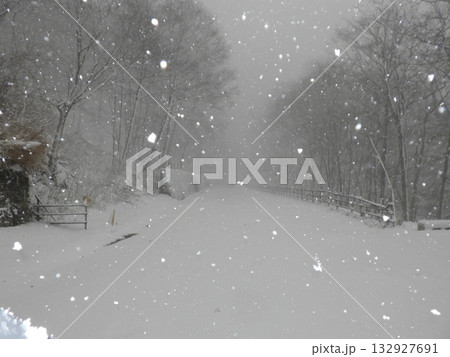 初雪が降る層雲峡　（北海道　層雲峡） 132927691