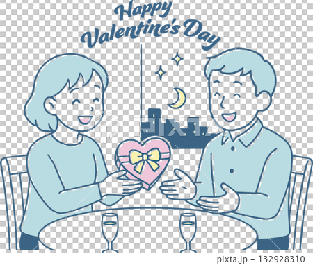 一對情侶在情人節約會 132928310