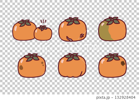 規格外の柿のイラストセット 132928404