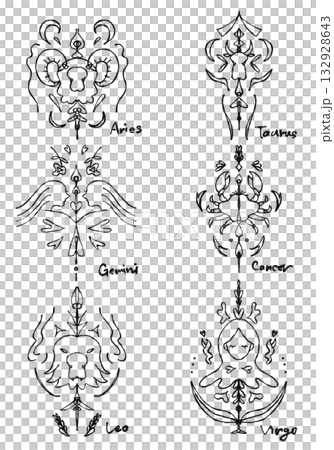 Constellation Black Icons (First Half) Constellation Black Icons (First Half) 132928643