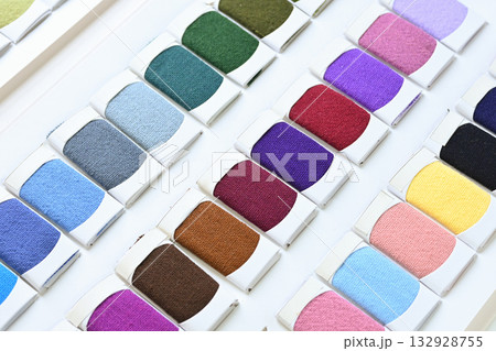 sample color shade of colorful fabric textile of clothing industry sample color shade of colorful fabric textile of clothing industry 132928755