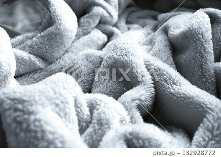 grey soft fluffy blanket textile 132928772