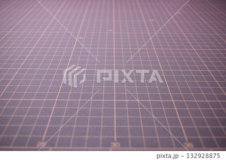black cutting mat board background with line and scale measure guide pattern for object art design, tool equipment of diy craft work 132928875