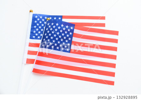american wave flag texture isolated on white background, USA 132928895