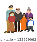 6人の家族写真イラスト 132929062