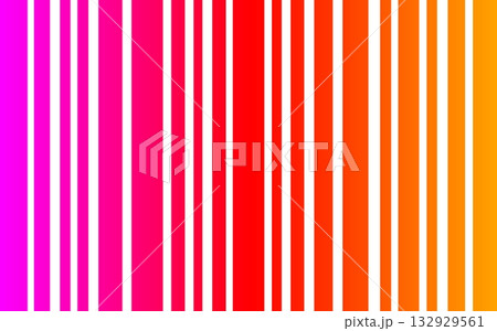 ストライプ模様　グラデーション　ピンク　オレンジ色　白色 132929561