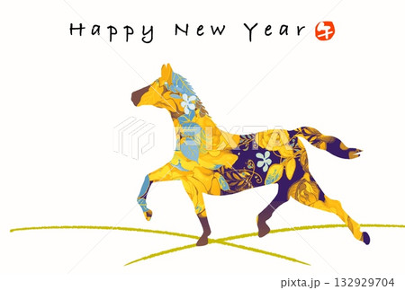 午年年賀状 馬 午年 年賀状素材 イラスト 午年年賀状 馬 午年 年賀状素材 イラスト 132929704