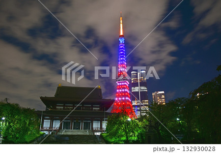 限定 星条旗カラーの東京タワー 限定 星条旗カラーの東京タワー 132930028