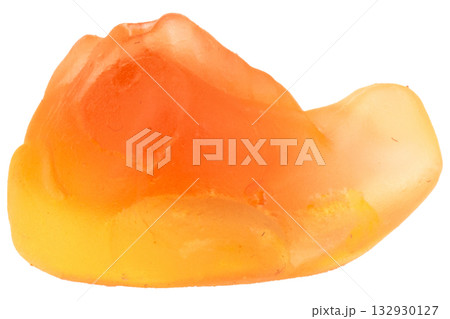 Pile of Orange Fish Jelly Gummy Candies Isolated on White Background 132930127