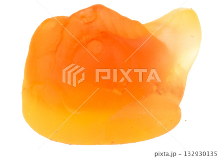 Pile of Orange Fish Jelly Gummy Candies Isolated on White Background Pile of Orange Fish Jelly Gummy Candies Isolated on White Background 132930135