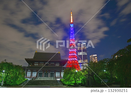 限定 星条旗カラーの東京タワー 限定 星条旗カラーの東京タワー 132930251
