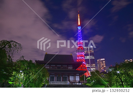 限定 星条旗カラーの東京タワー 限定 星条旗カラーの東京タワー 132930252