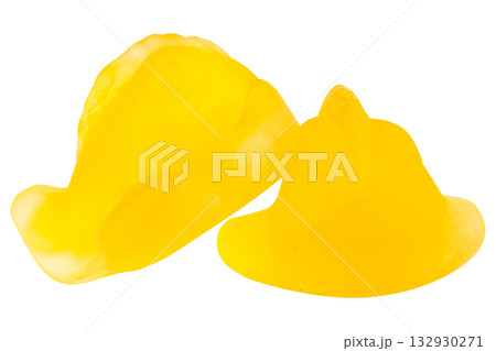 Yellow Turtle Jelly Gummy Candy Isolated on White Background 132930271