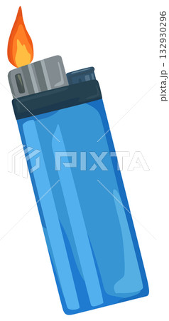 火のついたライターのイラスト ベクター素材 132930296