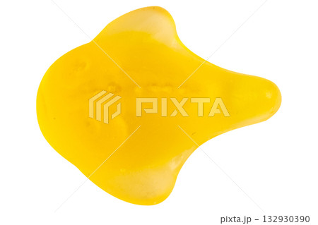 Yellow Fish Jelly Gummy Candy Isolated on White Background Yellow Fish Jelly Gummy Candy Isolated on White Background 132930390