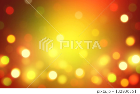 Golden and Red Bokeh Light Background with Warm Glow Effect, Abstract Bright Blur Design for Celebration and Festive Theme, Christmas and Holiday Design, 132930551