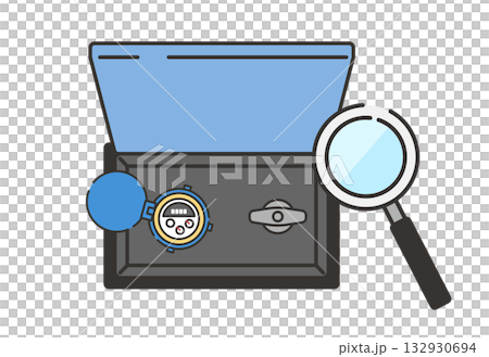 Illustration of checking the water meter box Illustration of checking the water meter box 132930694