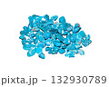 Blue turquoise gemstone on white background 132930789