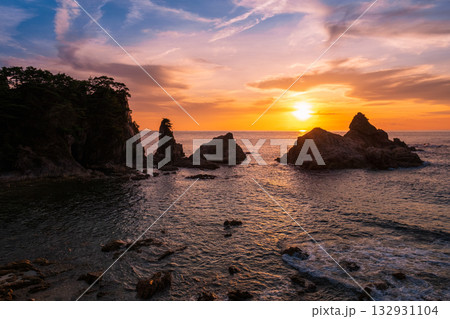 笹川流れ・夕景 132931104