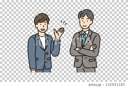 ビジネスマン　会話　話す 132931185