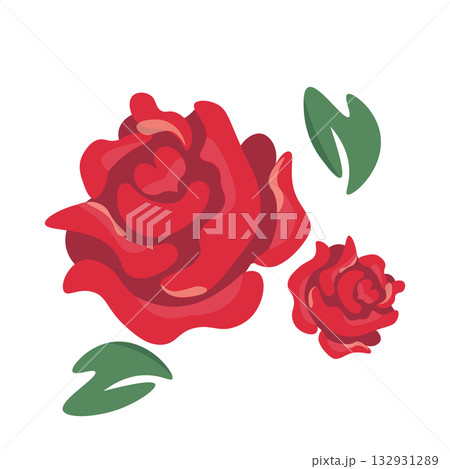 ハードがデザインされた赤いバラのイラスト ハードがデザインされた赤いバラのイラスト 132931289