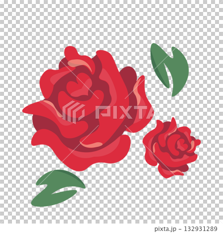 ハードがデザインされた赤いバラのイラスト ハードがデザインされた赤いバラのイラスト 132931289
