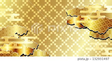 金　和柄　立体　模様　背景 132931497