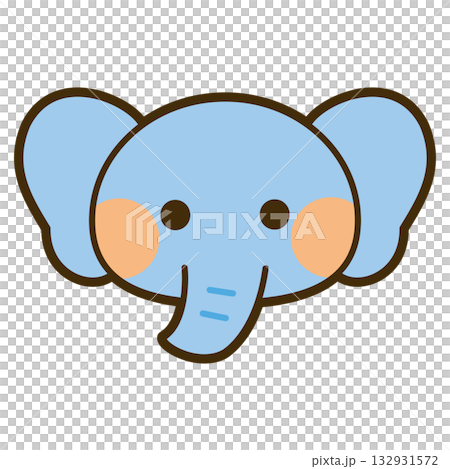 Cute elephant face icon Cute elephant face icon 132931572