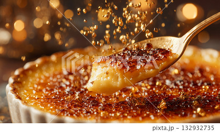 焦がしカラメルが舞うクレームブリュレ 132932735