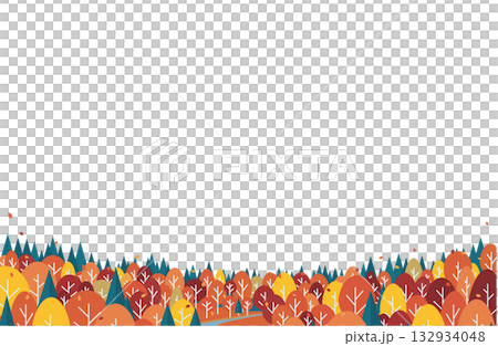 カラフルな紅葉の森のデザイン素材 カラフルな紅葉の森のデザイン素材 132934048