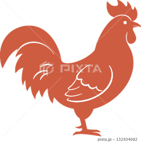 red rooster on white background 132934082