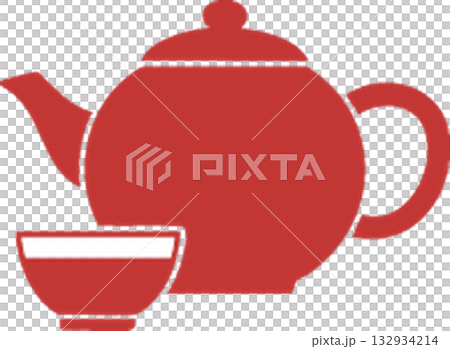 red teapot on white background red teapot on white background 132934214