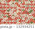 モロッコタイル風四つ葉模様の和洋折衷クリスマス千代紙テクスチャ 132934251