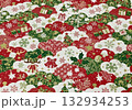 雲取り模様の和洋折衷クリスマス千代紙テクスチャ 132934253